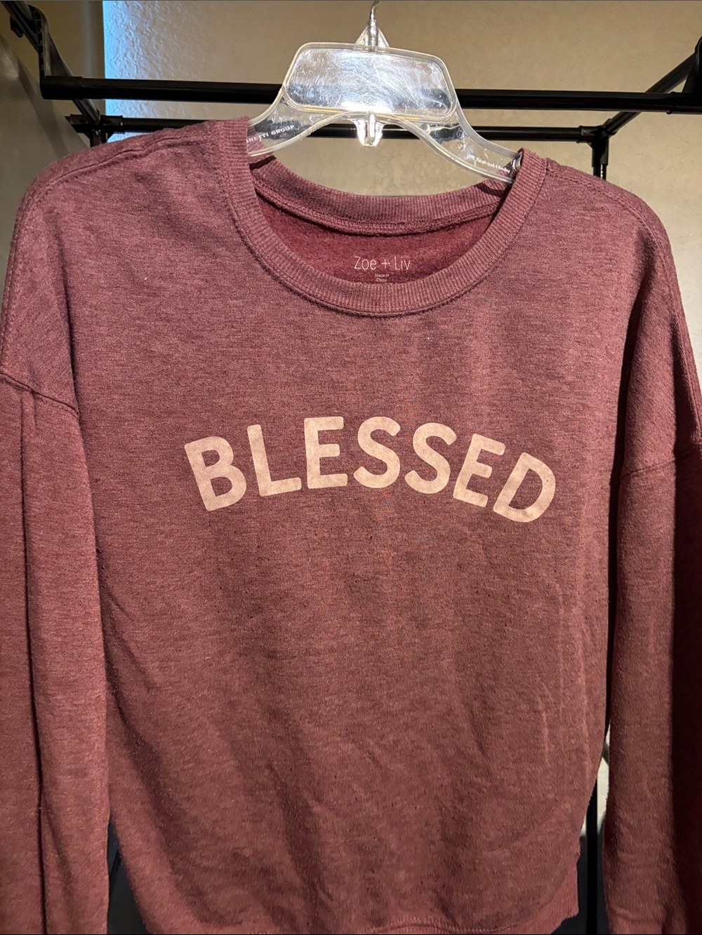 Zoe + Liv Dusty Mauve Pullover Sweatshirt
